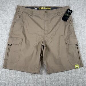 NWT Lee Extreme Motion Mens 40 Nomad 10" Performance Stretch Cargo Chino Shorts